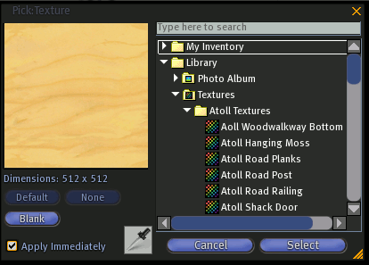 Texture Selection Dialog
